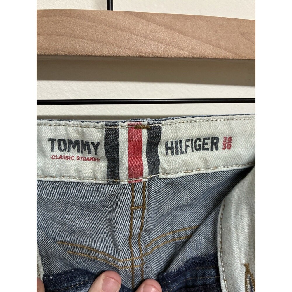 Tommy Hilfiger Jeans Mens 36x30 Straight Leg Medium Wash Denim Classic Fit - Picture 5 of 10